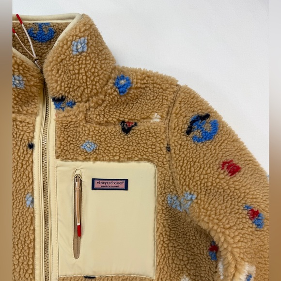 Vineyard Vines Nautical Icons Supershep Teddy Fleece Full Zip Jacket Small - Picture 3 of 12